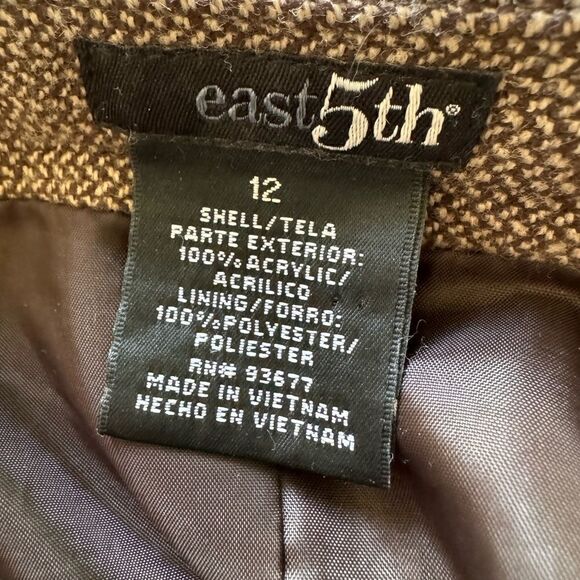 Brown Full Midi Mock Wool Skirt Size 12 - Picture 7 of 9